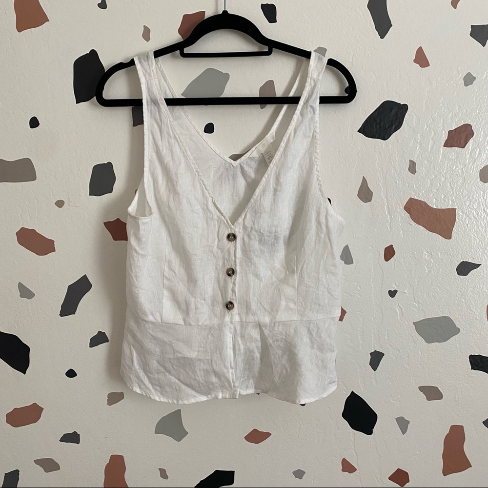 H&M linen cropped tank